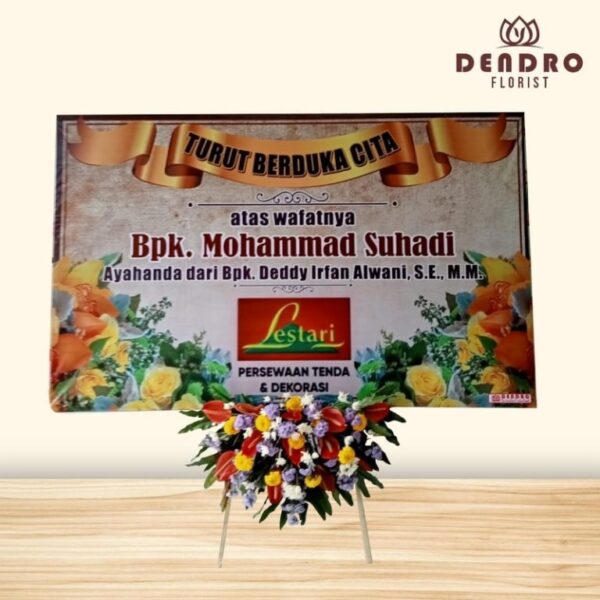 Bunga Papan Duka Ukuran 2.25m x 1.5m
